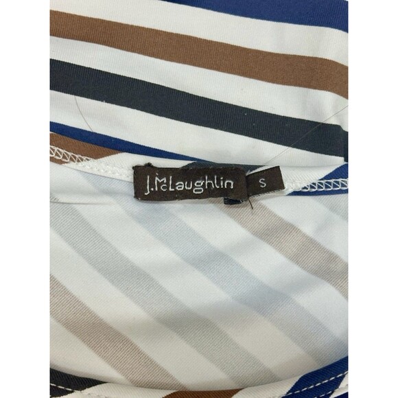 J. McLaughlin Size S  3/4 Sleeve Elora Bangle Multi Stripe Catalina Cloth Dress - Picture 11 of 13